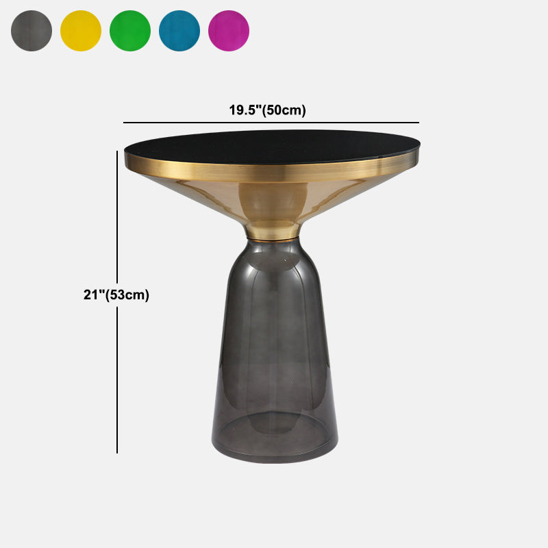 13.7"/20.8" Tall Modern Glass Pedestal Round Table Top Coffee Table Clearhalo 'Coffee & Accent Tables' 'Coffee Tables' 'coffee_tables' 'furn' 'furn_coffee_tables' 'Furniture' 'Living Room Furniture' 5098720