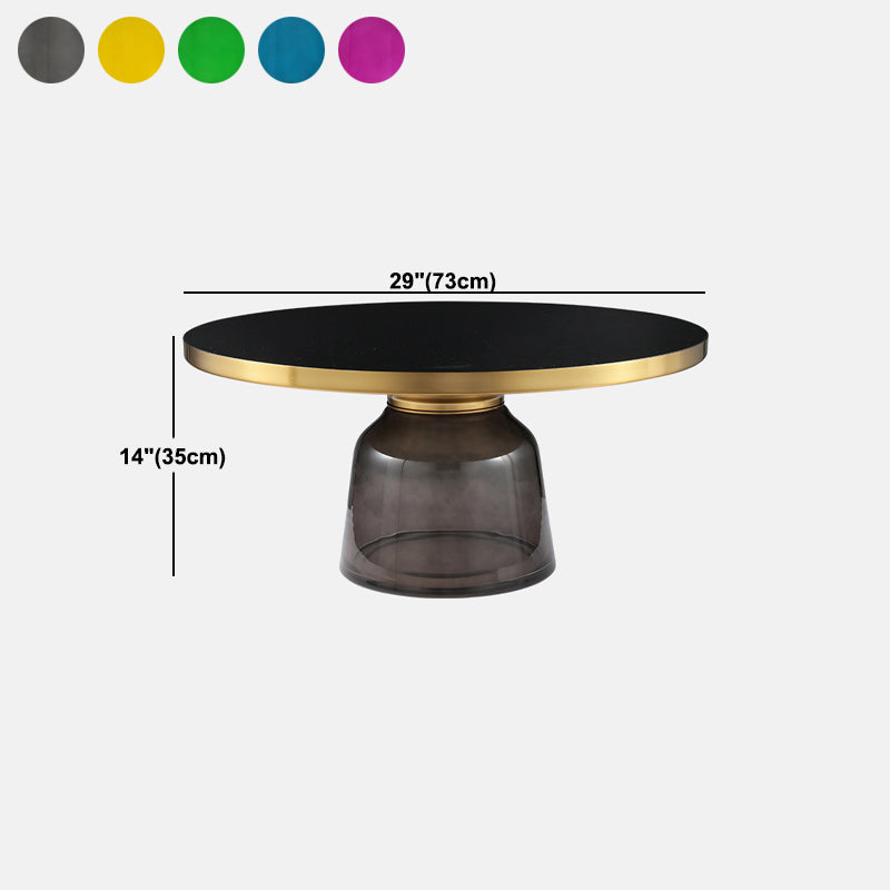 13.7"/20.8" Tall Modern Glass Pedestal Round Table Top Coffee Table Clearhalo 'Coffee & Accent Tables' 'Coffee Tables' 'coffee_tables' 'furn' 'furn_coffee_tables' 'Furniture' 'Living Room Furniture' 5098721