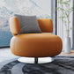Contemporary Swivel Accent Chair Armless Lounge Chair with Cushion 33"L x 26"W x 28.5"H Orange Faux Leather Clearhalo 'Accent Chairs' 'accent_chairs' 'Chairs & Seating' 'furn' 'furn_accent_chairs' 'Furniture' 'Living Room Furniture' 5098756
