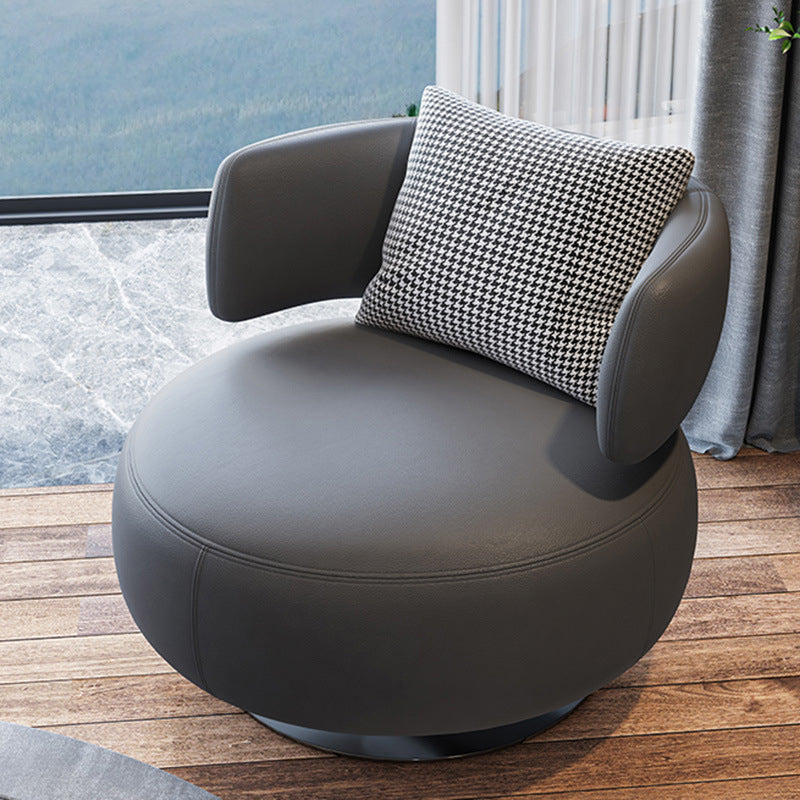 Contemporary Swivel Accent Chair Armless Lounge Chair with Cushion 33"L x 26"W x 28.5"H Dark Gray Clearhalo 'Accent Chairs' 'accent_chairs' 'Chairs & Seating' 'furn' 'furn_accent_chairs' 'Furniture' 'Living Room Furniture' 5098764