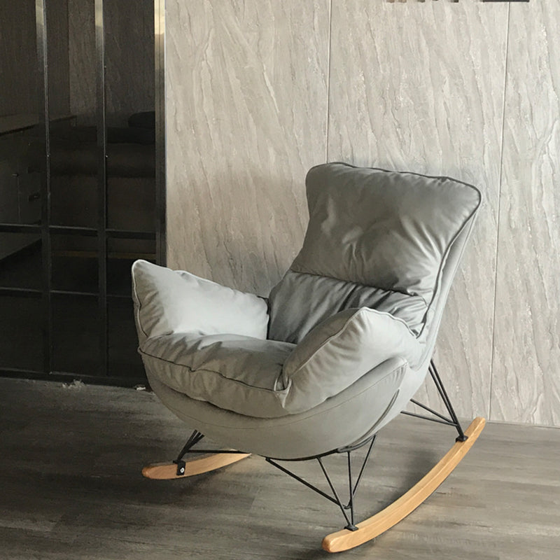 Sedia accento senza braccio contemporanea sedia in fico in pelle con schiena alta