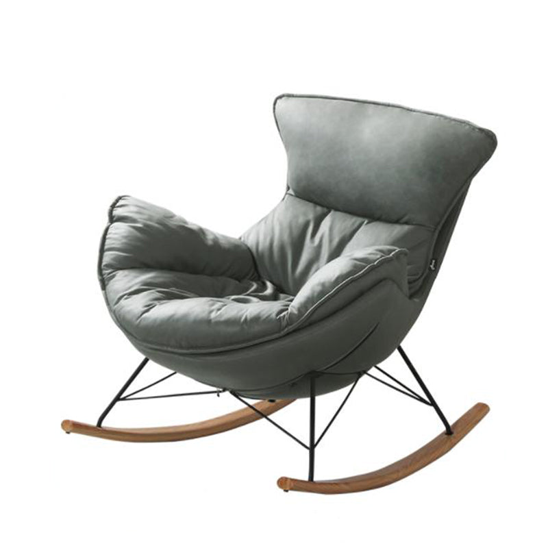 Sedia accento senza braccio contemporanea sedia in fico in pelle con schiena alta