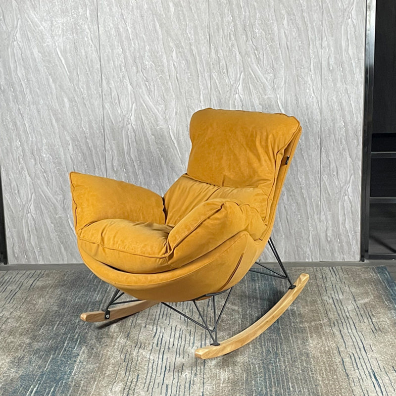 Sedia accento senza braccio contemporanea sedia in fico in pelle con schiena alta