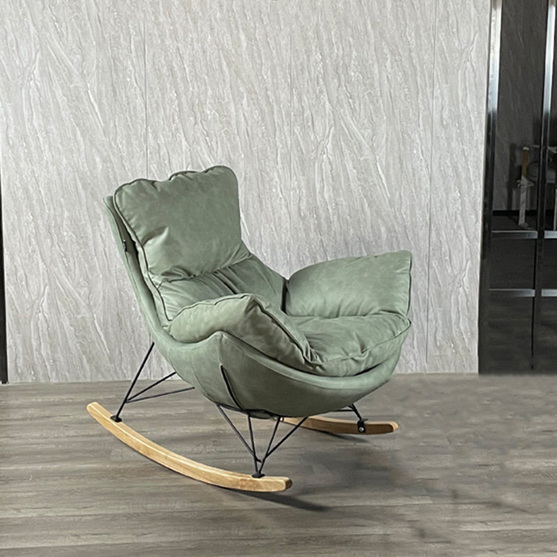 Sedia accento senza braccio contemporanea sedia in fico in pelle con schiena alta