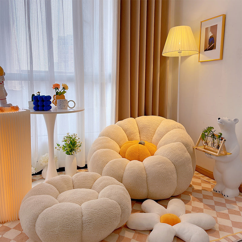 Lazy Sofa Lamb Cashmere Tatami Single Balcony Household Net Red Leisure Chair Pumpkin Sofa Clearhalo 'Accent Chairs' 'accent_chairs' 'Chairs & Seating' 'furn' 'furn_accent_chairs' 'Furniture' 'Living Room Furniture' 5098851