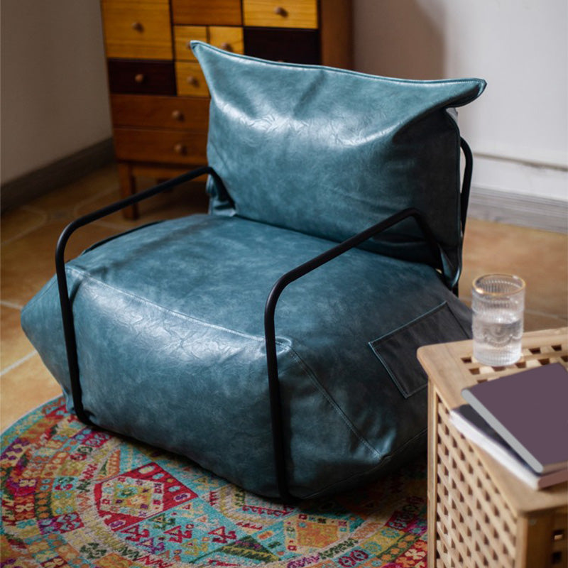 Chaise de faux cuir avec chaise à bras carrés et rangement pour le salon