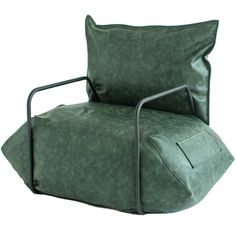 Chaise de faux cuir avec chaise à bras carrés et rangement pour le salon