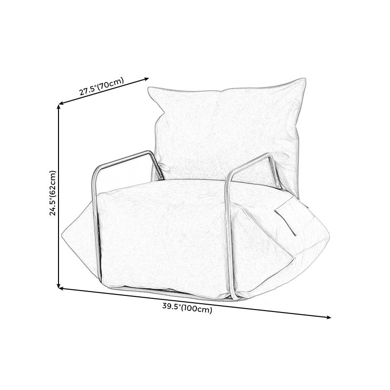 Chaise de faux cuir avec chaise à bras carrés et rangement pour le salon