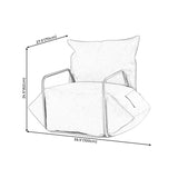 Chaise de faux cuir avec chaise à bras carrés et rangement pour le salon