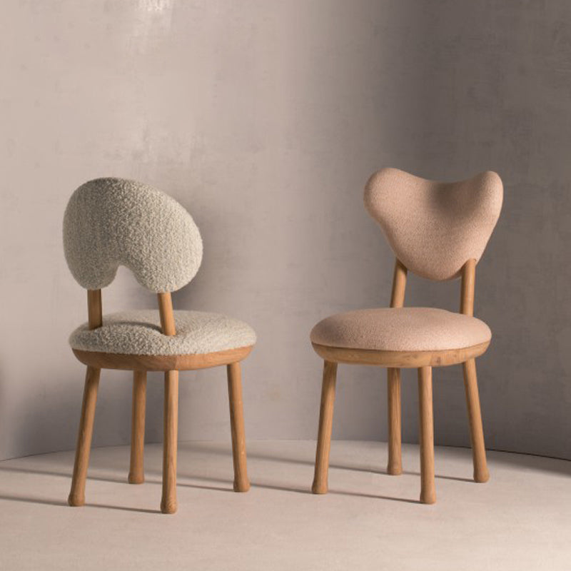 Sedia a bracciolo stretto a braccioless sedia accento di lana con quattro gambe