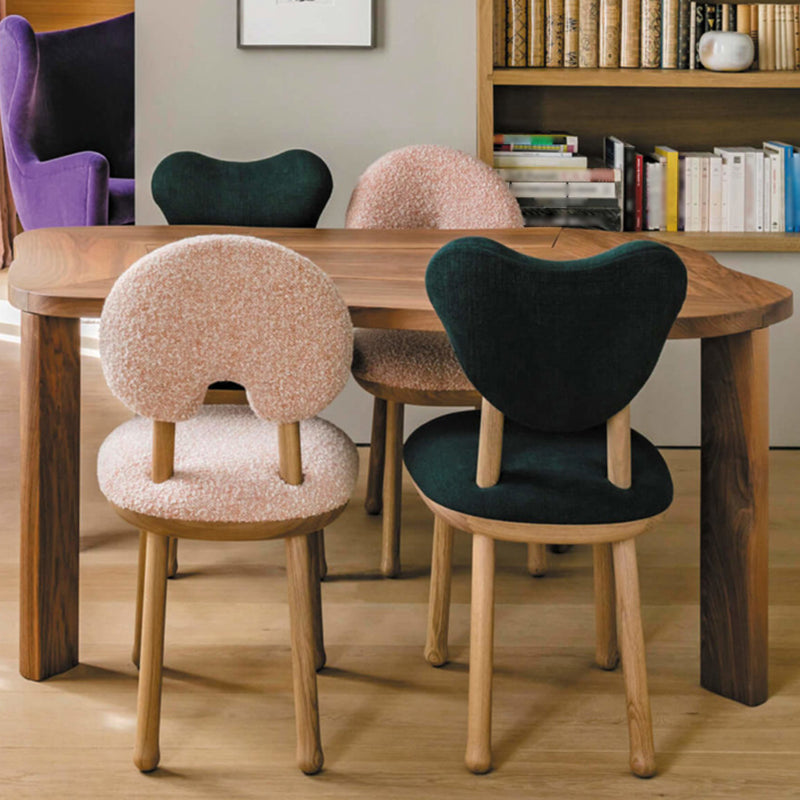 Sedia a bracciolo stretto a braccioless sedia accento di lana con quattro gambe