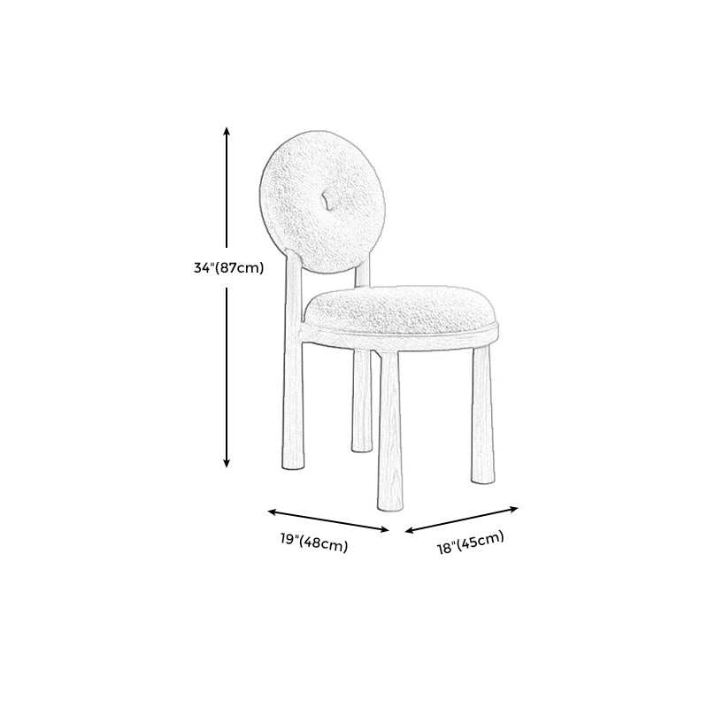 Sedia a bracciolo stretto a braccioless sedia accento di lana con quattro gambe