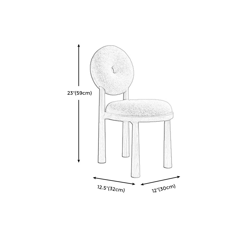Sedia a bracciolo stretto a braccioless sedia accento di lana con quattro gambe