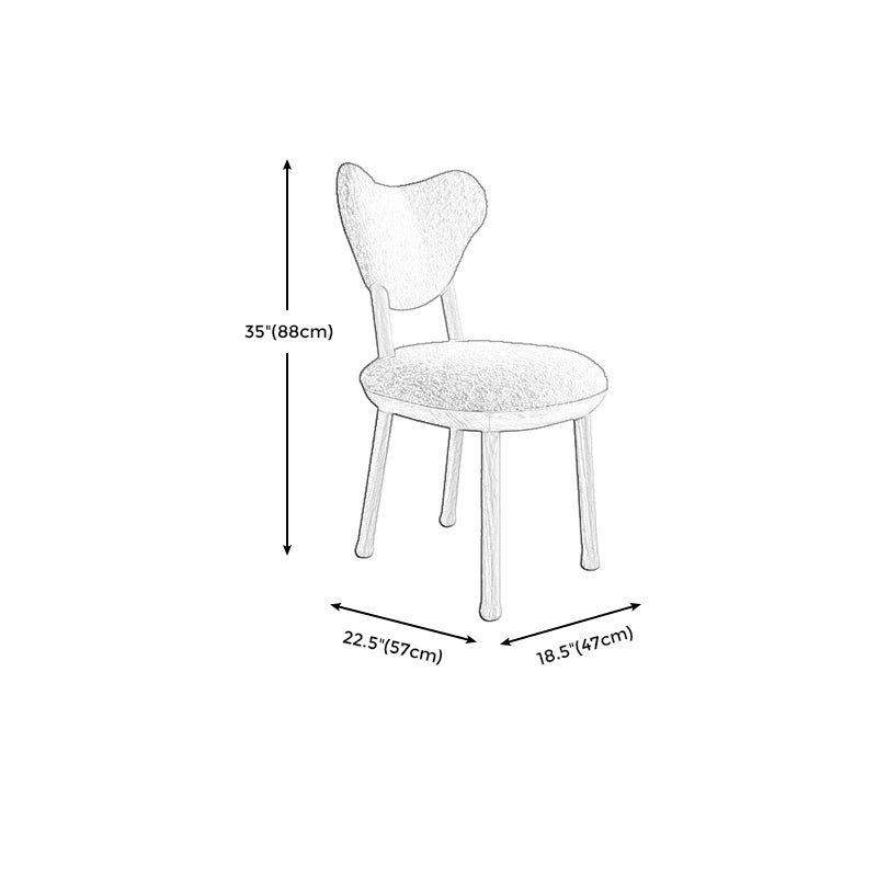 Sedia a bracciolo stretto a braccioless sedia accento di lana con quattro gambe