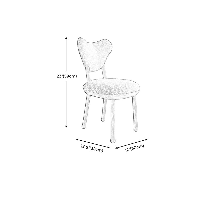 Sedia a bracciolo stretto a braccioless sedia accento di lana con quattro gambe