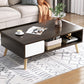 16.5"H Modern 4 Legs Wooden Base Rectangular Top Coffee Table with Storage