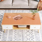 16.5"H Modern 4 Legs Wooden Base Rectangular Top Coffee Table with Storage