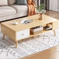 16.5"H Modern 4 Legs Wooden Base Rectangular Top Coffee Table with Storage