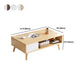 16.5"H Modern 4 Legs Wooden Base Rectangular Top Coffee Table with Storage
