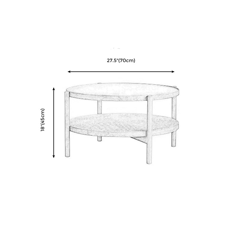 4 Legs Bunching Table with Solid Wood Base Round Coffee Table with Tempered Glass Top Clearhalo 'Coffee & Accent Tables' 'Coffee Tables' 'coffee_tables' 'furn' 'furn_coffee_tables' 'Furniture' 'Living Room Furniture' 5099035