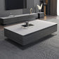 Modern Style Grey/white Slate Top Rectangular Coffee Table with Solid Wood Base 55"L x 31.5"W x 16"H White Clearhalo 'Coffee & Accent Tables' 'Coffee Tables' 'coffee_tables' 'furn' 'furn_coffee_tables' 'Furniture' 'Living Room Furniture' 5099047