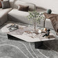 Italian Slate Special-shaped Table Modern Minimalist Designer Irregular Coffee Table 51"L x 25.5"W x 16"H Black Pandora Gold Clearhalo 'Coffee & Accent Tables' 'Coffee Tables' 'coffee_tables' 'furn' 'furn_coffee_tables' 'Furniture' 'Living Room Furniture' 5099051