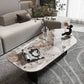 Italian Slate Special-shaped Table Modern Minimalist Designer Irregular Coffee Table 63"L x 29.5"W x 16"H Black Pandora Gold Clearhalo 'Coffee & Accent Tables' 'Coffee Tables' 'coffee_tables' 'furn' 'furn_coffee_tables' 'Furniture' 'Living Room Furniture' 5099052