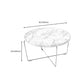 Cross Leg Base Design White/grey Faux Wood Top Metal Iron Round Coffee Table Clearhalo 'Coffee & Accent Tables' 'Coffee Tables' 'coffee_tables' 'furn' 'furn_coffee_tables' 'Furniture' 'Living Room Furniture' 5099182