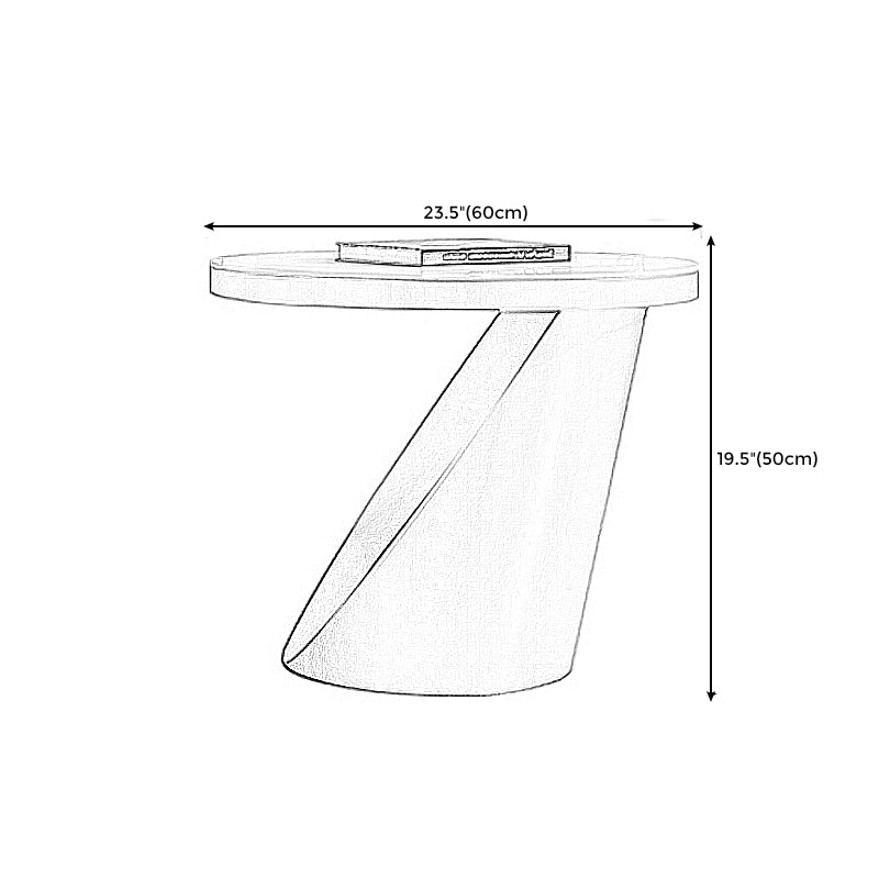 Modern licht luxe salontafel Ronde leisteen salontafel met opberglade