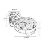 Drum Base Design Marble White/black White Top Metal Base Round Coffee Table Clearhalo 'Coffee & Accent Tables' 'Coffee Tables' 'coffee_tables' 'furn' 'furn_coffee_tables' 'Furniture' 'Living Room Furniture' 5099289