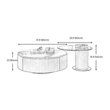 Modern Style Slate Grey/white Top Black Wood Base Round Coffee Table