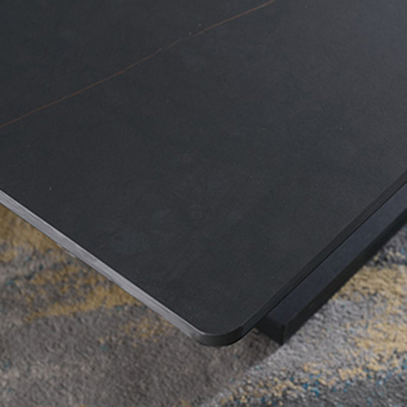 Modern Solid Color Metal Single Foot Base Slate Square Coffee Table Clearhalo 'Coffee & Accent Tables' 'Coffee Tables' 'coffee_tables' 'furn' 'furn_coffee_tables' 'Furniture' 'Living Room Furniture' 5099330