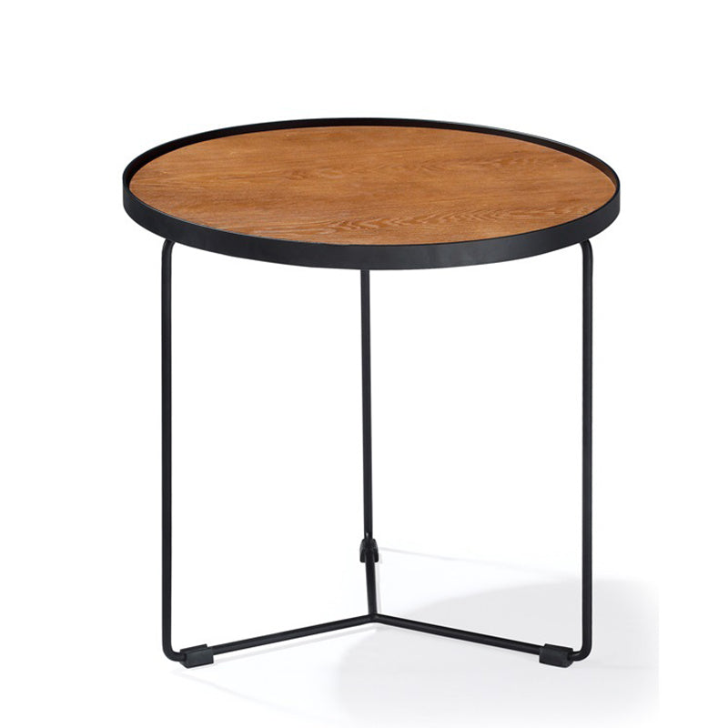 Mesa de café redonda de la base de hierro de metal de pizarra/madera de estilo de madera moderno