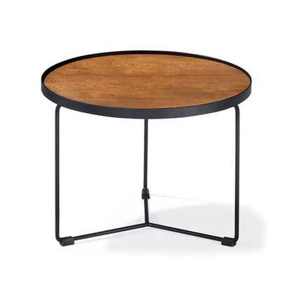 Mesa de café redonda de la base de hierro de metal de pizarra/madera de estilo de madera moderno