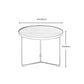 Style moderne Slate / Wood Top Metal Fer Base Rond Table basse
