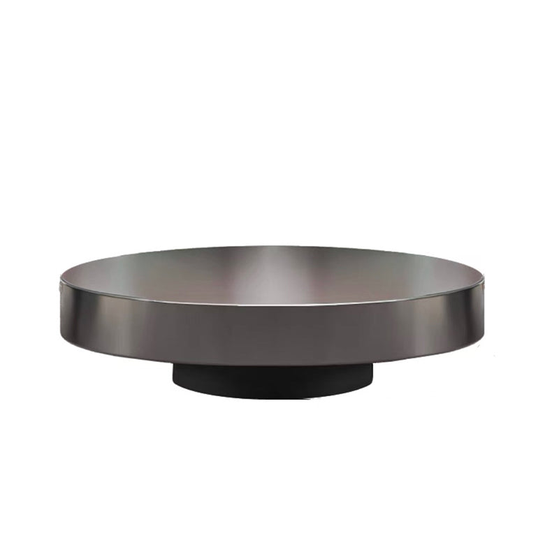 Modern Style Tempered Glass Table Top Stainless Steel Base Round Coffee Table