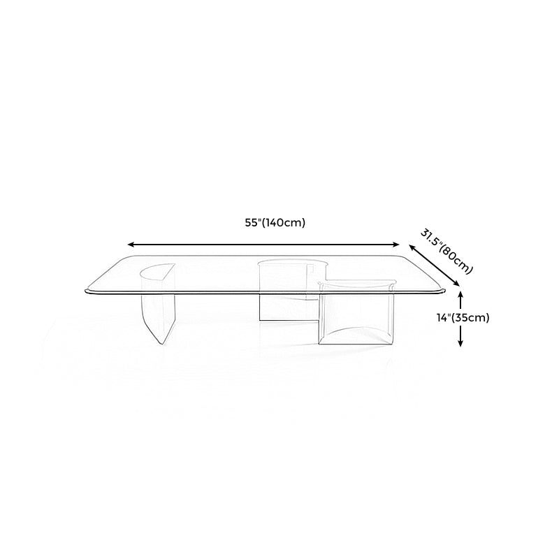 13.7" Contemporary Style 3 Legs Metal Base Square Glass Top Coffee Table Clearhalo 'Coffee & Accent Tables' 'Coffee Tables' 'coffee_tables' 'furn' 'furn_coffee_tables' 'Furniture' 'Living Room Furniture' 5099413