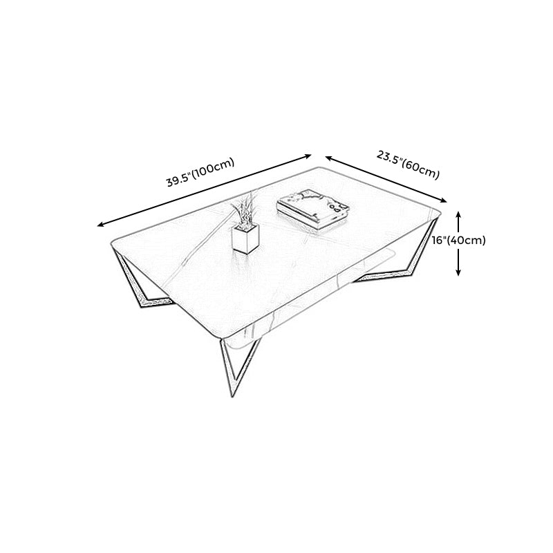 Modern Style Black Gold/white/grey/white Gold Rock Board Table with Iron Base Coffee Table Clearhalo 'Coffee & Accent Tables' 'Coffee Tables' 'coffee_tables' 'furn' 'furn_coffee_tables' 'Furniture' 'Living Room Furniture' 5099470