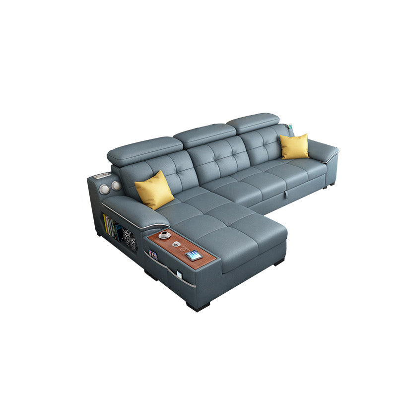 64.96" D x 34.65" H Sleeper Sofa & Chaise Pillow Top Arm Sofa