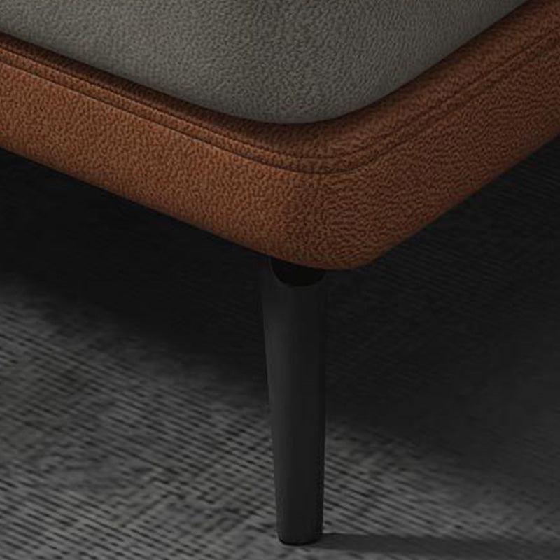 137.8" W x 70.87" D x 35.43" H Faux Leather Sofa & Chaise Modern Sewn Pillow Back Sofa Clearhalo 'furn' 'furn_sectionals' 'Furniture' 'Living Room Furniture' 'Sectionals' 5099567