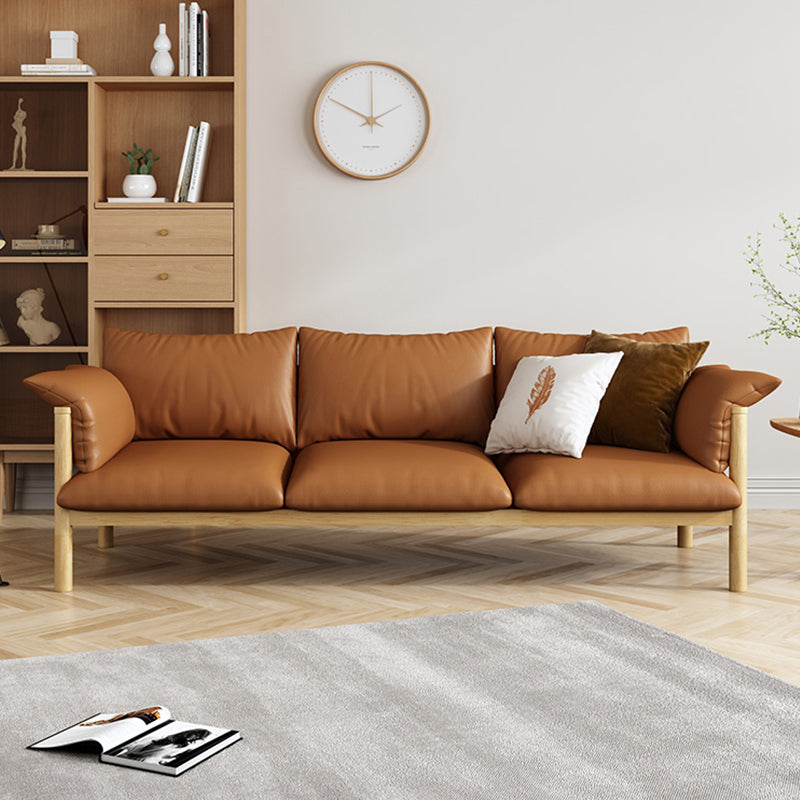 Faux Leather Stain Resistant Contemporary Standard Sofa Couch Clearhalo 'furn' 'furn_sofas' 'Furniture' 'Living Room Furniture' 'Sofa' 'sofas' 5099606