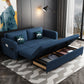 Contemporary Cotton Blend Sleeper Square Arm Sofa Bed in Blue Storage Included Clearhalo 'furn' 'furn_sofas' 'Furniture' 'Living Room Furniture' 'Sofa' 'sofas' 5099684