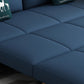Contemporary Cotton Blend Sleeper Square Arm Sofa Bed in Blue Clearhalo 'furn' 'furn_sofas' 'Furniture' 'Living Room Furniture' 'Sofa' 'sofas' 5099688