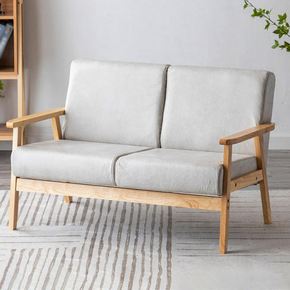 Modern Sofa 44.48" W x 25.98" D x 27.95" H Square Arm Sofa for Living Room Silver Gray Clearhalo 'furn' 'furn_sofas' 'Furniture' 'Living Room Furniture' 'Sofa' 'sofas' 5100855