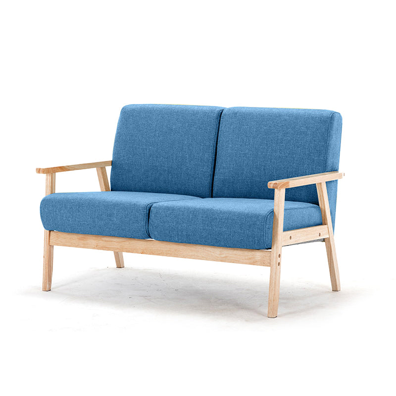 Modern Sofa 44.48" W x 25.98" D x 27.95" H Square Arm Sofa for Living Room Ocean Blue Clearhalo 'furn' 'furn_sofas' 'Furniture' 'Living Room Furniture' 'Sofa' 'sofas' 5100856