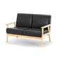 Modern Sofa 44.48" W x 25.98" D x 27.95" H Square Arm Sofa for Living Room Black Clearhalo 'furn' 'furn_sofas' 'Furniture' 'Living Room Furniture' 'Sofa' 'sofas' 5100867