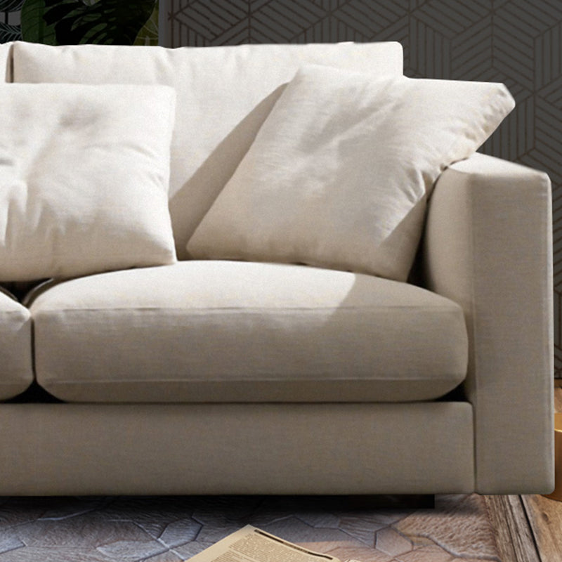 Contemporary Standard Faux Leather /Cotton Blend Square Arm Sofa Couch Clearhalo 'furn' 'furn_sofas' 'Furniture' 'Living Room Furniture' 'Sofa' 'sofas' 5100886