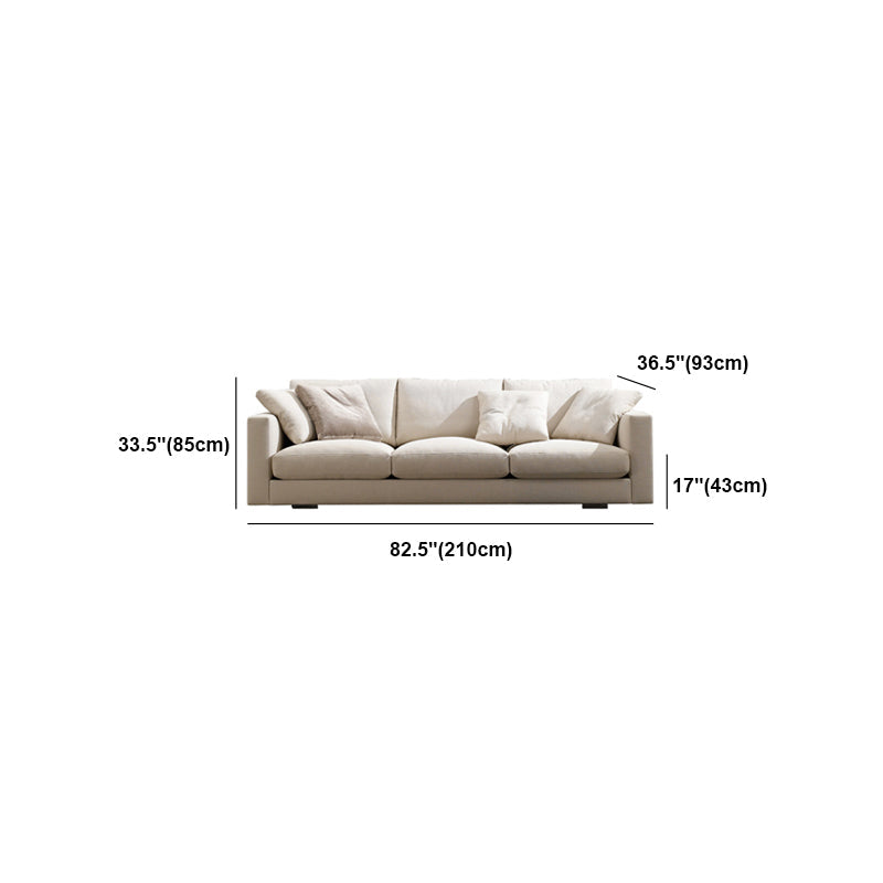 Contemporary Standard Faux Leather /Cotton Blend Square Arm Sofa Couch Clearhalo 'furn' 'furn_sofas' 'Furniture' 'Living Room Furniture' 'Sofa' 'sofas' 5100890