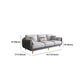 Contemporary Tuxedo Arm Standard Faux Leather Sofa Couch in Grey