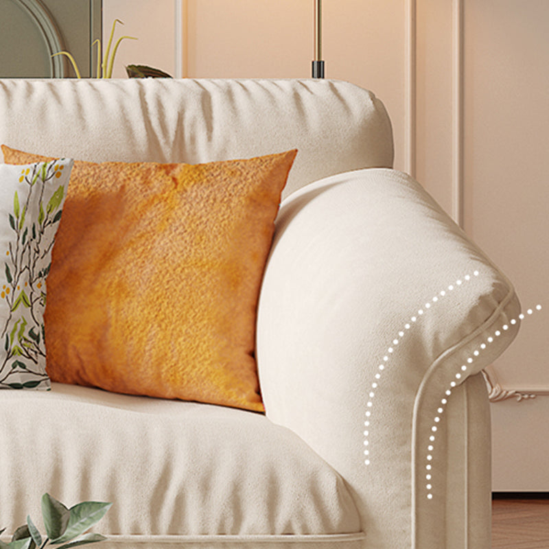 Braccio divano a trapuntato di divano contemporaneo di braccio a rulli in beige/verde